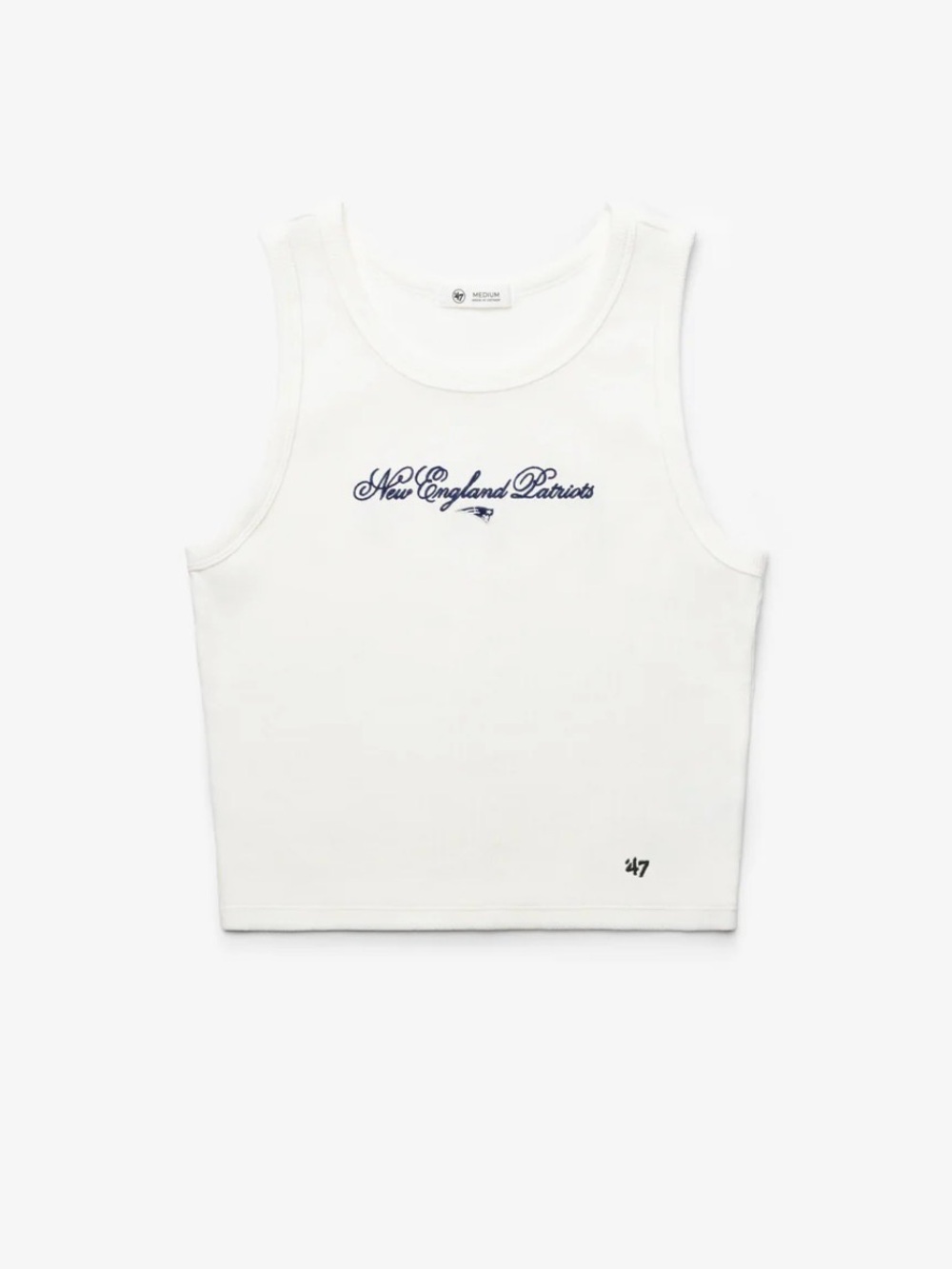 '47 Women's White New England Patriots Cropped Tank